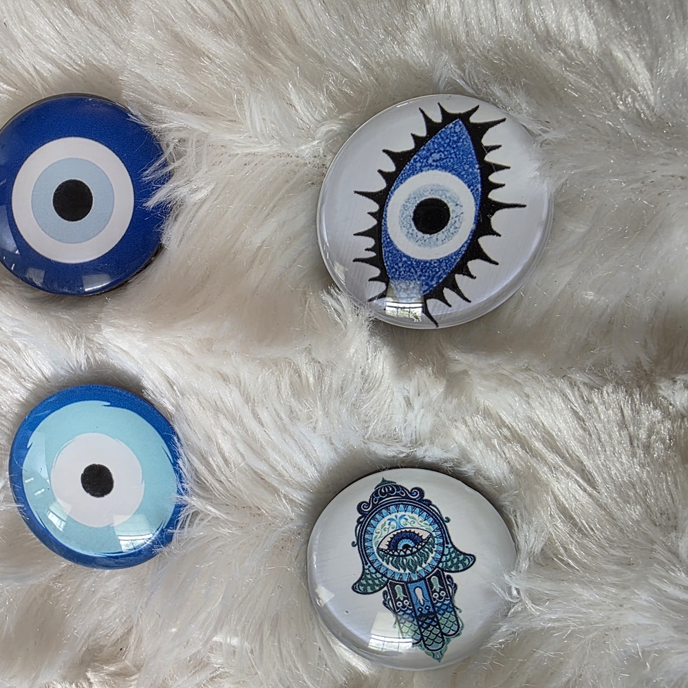 Set of Four Evil Eye Glass Magnets
